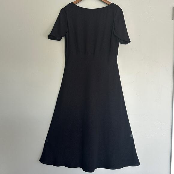 Vintage Talbots Micro Polka Dot Dress 12 Swing Retro Sweetheart Y2K Formal EUC - Picture 2 of 9